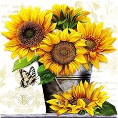 Deimantinė mozaika "Sunflowers in a bucket" 30x30cm kaina ir informacija | Deimantinės mozaikos | pigu.lt