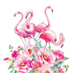 Deimantinė mozaika "Pink flamingos in flowers" 30x30cm kaina ir informacija | Deimantinės mozaikos | pigu.lt