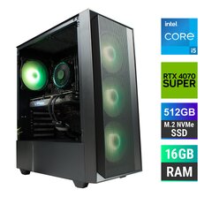 Kompiuteris MonsterX i5 12400F 16GB 512GB NVME RTX4070S kaina ir informacija | Stacionarūs kompiuteriai | pigu.lt