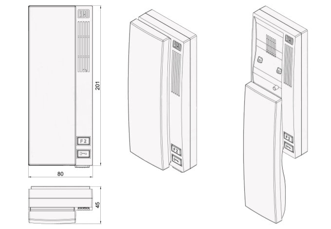 Interkomas Uniphone ACO INS-UP720BX kaina ir informacija | Domofonai | pigu.lt