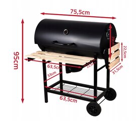 Medžio anglių kepsninė MalTec 71 x 35 cm + BBQ prijuostė MalTec 59,5 cm kaina ir informacija | Kepsninės, griliai | pigu.lt