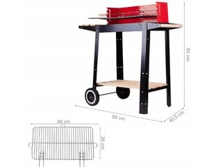 Medžio anglių kepsninė MalTec 48 x 26,5 cm + BBQ ventiliatoriaus instrukcija MalTec kaina ir informacija | Kepsninės, griliai | pigu.lt