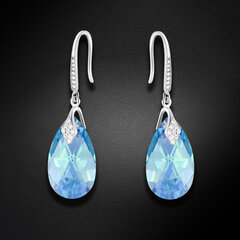 Серебряные серьги "Барокко III (Aquamarine AB)" с кристаллами Сваровски™ DS00A262 цена и информация | Серьги | pigu.lt