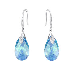 Sidabriniai auskarai moterims DiamondSky „Baroque III (Aquamarine AB)“ su Swarovski kristalais DS00A262 kaina ir informacija | Auskarai | pigu.lt