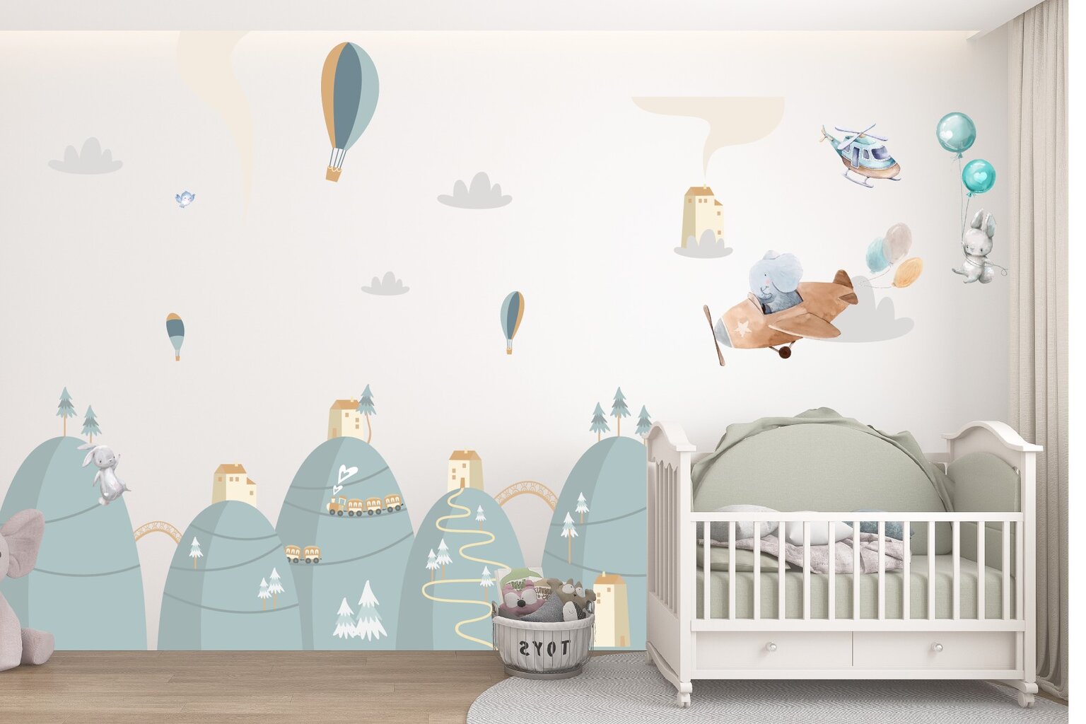 Vaikų kambario lipdukų rinkinys, pastelinės spalvos dekoracijos 100x200 kaina ir informacija | Interjero lipdukai | pigu.lt