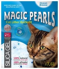 Silikoninis smėlis kačių tualetui : MAGIC PEARLS Ocean Breeze 7,6 l kaina ir informacija | Kačių tualetai | pigu.lt