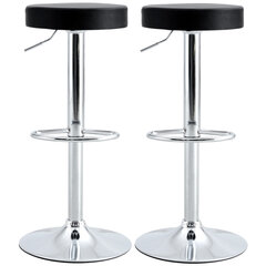 2-jų baro kėdžių komplektas Viking Malaga, juoda/sidabrinė kaina ir informacija | Virtuvės ir valgomojo kėdės | pigu.lt