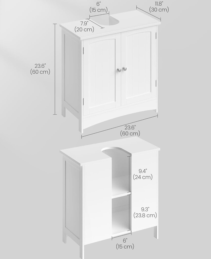VASAGLE laikymo spintelė po kriaukle kaina ir informacija | Vonios spintelės | pigu.lt