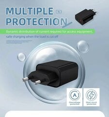 Адаптер быстрой зарядки QC charge PD+QC20W, черный цена и информация | Зарядные устройства для телефонов | pigu.lt