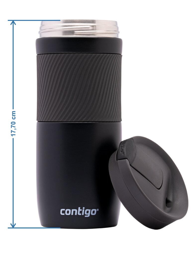 "Contigo Byron" 470 ml termo puodelių rinkinys - nerūdijantis plienas + matinės juodos spalvos kaina ir informacija | Termosai, termopuodeliai | pigu.lt