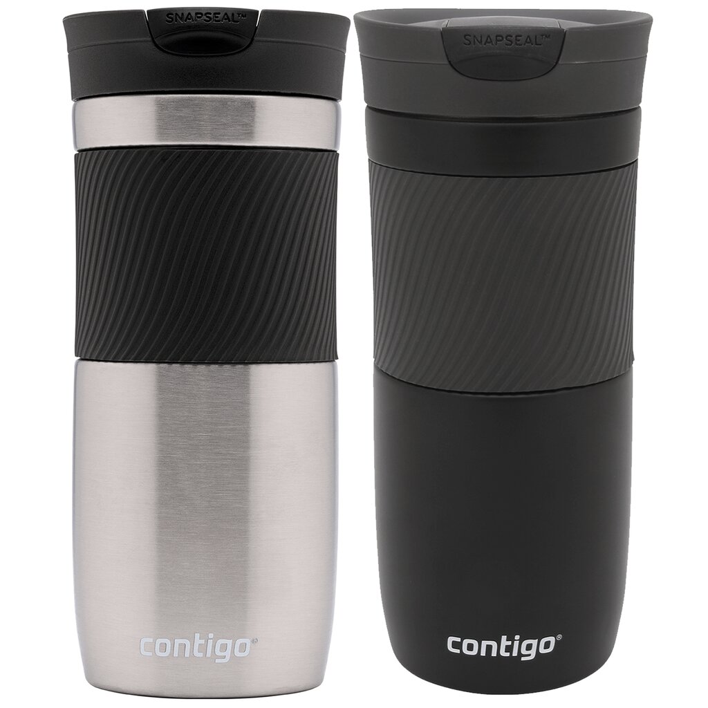 "Contigo Byron" 470 ml termo puodelių rinkinys - nerūdijantis plienas + matinės juodos spalvos kaina ir informacija | Termosai, termopuodeliai | pigu.lt