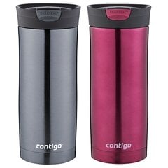 "Contigo Huron" 470 ml termo puodelių rinkinys - Gunmetal + Vivacious цена и информация | Термосы, термокружки | pigu.lt