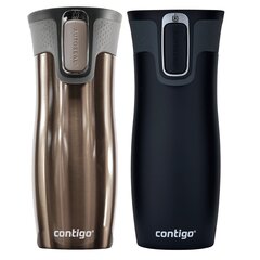 "Contigo West Loop 2.0" 470 ml termo puodelių rinkinys - latte + matinė juoda kaina ir informacija | Termosai, termopuodeliai | pigu.lt