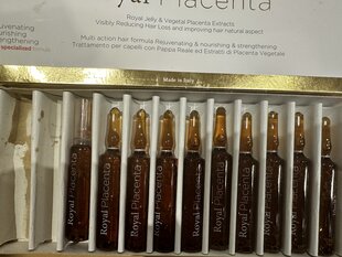 Prekė su pažeidimu. Karališkos ampulės su augaline placenta nuo plaukų slinkimo Cosmofarma Royal Placenta 12 x 10 ml kaina ir informacija | Prekės su pažeidimu | pigu.lt