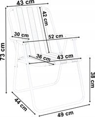Sulankstoma kėdė, pilka kaina ir informacija | Lauko kėdės, foteliai, pufai | pigu.lt