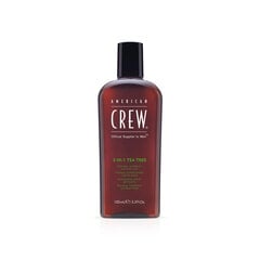 Kūno prausiklis American Crew 3in1 Tea Tree shampoo, conditioner and body wash, 100 ml kaina ir informacija | Dušo želė, aliejai | pigu.lt