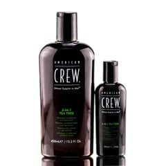 Kūno prausiklis American Crew 3in1 Tea Tree shampoo, conditioner and body wash, 100 ml kaina ir informacija | Dušo želė, aliejai | pigu.lt