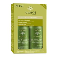 Prekė su pažeista pakuote. Drėkinantis plaukų priežiūros rinkinys su Argano aliejumi Inoar Argan Duo Kit: šampūnas 250 ml + kondicionierius 250 ml kaina ir informacija | Kvepalai ir kosmetika su pažeista pakuote | pigu.lt