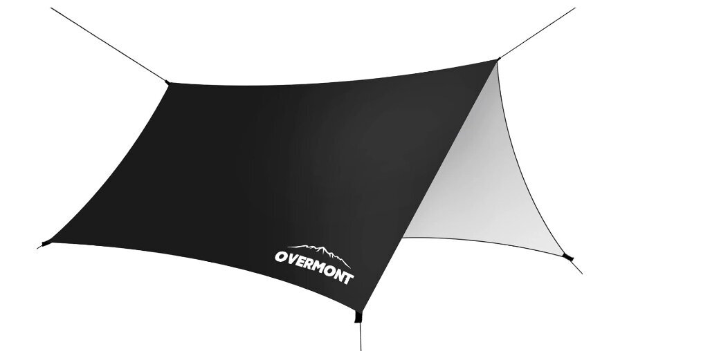 Stovyklavimo palapinė Overmont, juoda kaina ir informacija | Palapinės | pigu.lt
