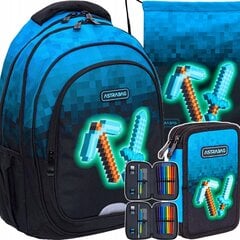 Mokyklinė kuprinė Astrabag Blue Pixel rinkinys 3in1 kaina ir informacija | Kuprinės mokyklai, sportiniai maišeliai | pigu.lt