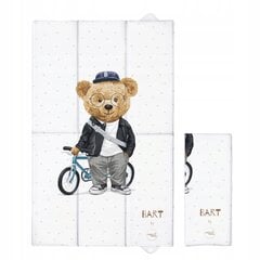 Kelioninis vystymo kilimėlis Bear Bart balta, 50 x 80 cm kaina ir informacija | Vystyklai ir vystymo priemonės | pigu.lt