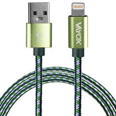 USB - žaibo laidas žalias 1,5 m VA0147 Vayox цена и информация | Кабели для телефонов | pigu.lt