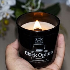 Stiklinė žvakė "Black Opium" SW003 Deco4Home цена и информация | Подсвечники, свечи | pigu.lt