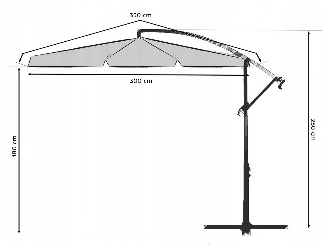 Sulankstomas sodo skėtis, 350 x 250 cm kaina ir informacija | Skėčiai, markizės, stovai | pigu.lt