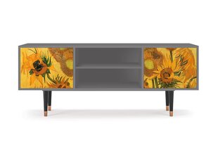 TV spintelė T2 Sunflowers By Vincent Van Gogh L 170 cm, pilka kaina ir informacija | Komodos | pigu.lt