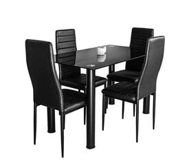 Столовый комплект из 5 частей, черный цена и информация | Комплекты мебели для столовой | pigu.lt