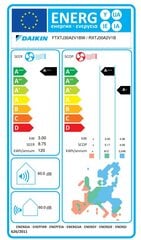 Sieninis šilumos siurblys Daikin NORDIC Emura FTXTJ30AW/RXTJ30A, 3,0/3,2 kW kaina ir informacija | Kondicionieriai, šilumos siurbliai, rekuperatoriai | pigu.lt