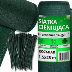 Tamsinantis tinklas, 1,5X25 m. Maskuojamasis Tinklas 140G/M2 Tvoros Ekranas Uv5% цена и информация | Заборы и принадлежности к ним | pigu.lt