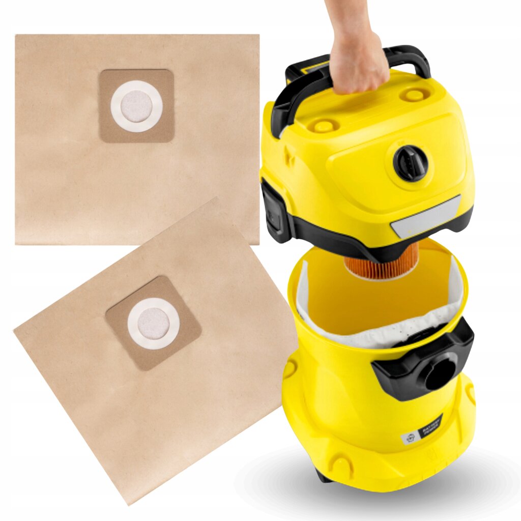 10 X Wd3 Karcher Popierinių Dulkių Siurblio Maišelių Thick Replacement Packs kaina ir informacija | Dulkių siurblių priedai | pigu.lt