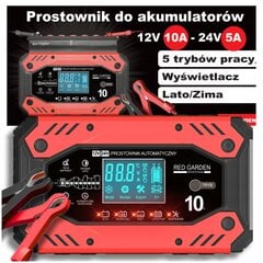 Akumuliatoriaus įkroviklis Red Garden 12V/24V kaina ir informacija | Akumuliatorių krovikliai | pigu.lt