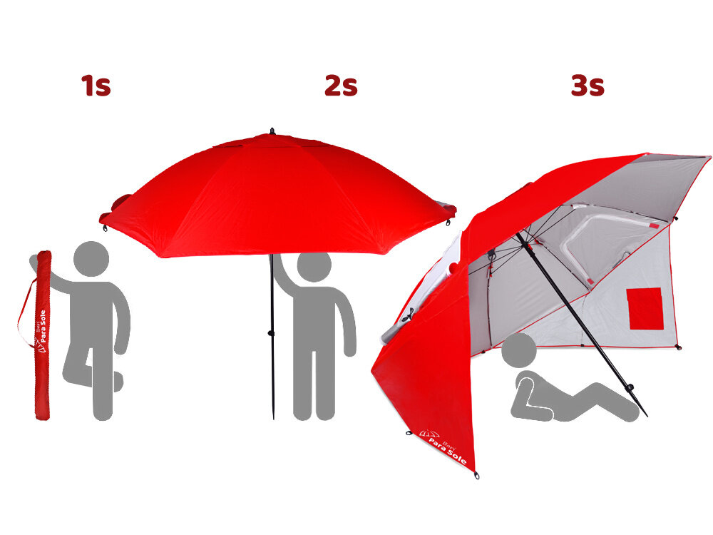 Paplūdimio skėtis UPF 50+, raudonas kaina ir informacija | Skėčiai, markizės, stovai | pigu.lt