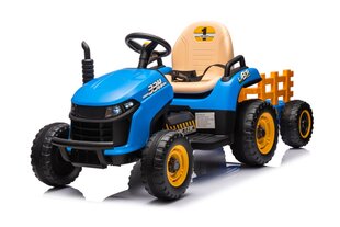 Vienvietis elektrinis traktorius vaikams su priekaba BBH-030, mėlynas kaina ir informacija | Elektromobiliai vaikams | pigu.lt