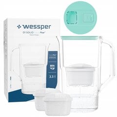 Фильтр-кувшин Wessper D1 SOLID 3.3 aquamax со светодиодным счетчиком + 3x фильтр цена и информация | Фильтры для воды | pigu.lt