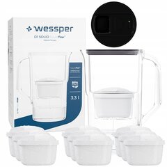 Фильтр-кувшин Wessper D1 SOLID 3.3 aquamax со светодиодным счетчиком + 10 фильтров цена и информация | Фильтры для воды | pigu.lt