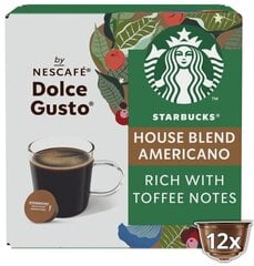 Starbucks Dolce Gusto kavos kapsulės House Blend Americano, 12 vnt. kaina ir informacija | Kava, kakava | pigu.lt