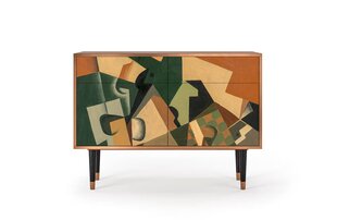 Комод BS4 Glass And Checkerboard By Juan Gris L 115 cm, орех цена и информация | Комоды | pigu.lt