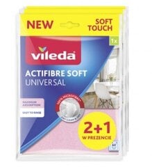 Салфетка мягкая Vileda Actifiber Soft Universal 3 шт. цена и информация | Чистящие салфетки | pigu.lt