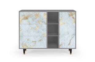 Комод с 3 ящиками и 1 дверцей L 125 см, Golden Waves Grey Sideboard 3 Schubladen und 1 Tür L 125 cm цена и информация | Комоды | pigu.lt