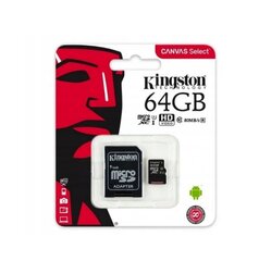 КАРТА KINGSTON MICROSD 64 ГБ цена и информация | Карты памяти для телефонов | pigu.lt