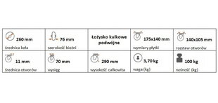 Plieniniai pasukamieji ratukai su pneumatinėmis padangomis 260 mm kaina ir informacija | Sodo technikos dalys | pigu.lt