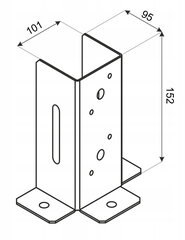 101x150 mm cinkuotas stulpų jungimo pagrindas kaina ir informacija | Tvoros ir jų priedai | pigu.lt