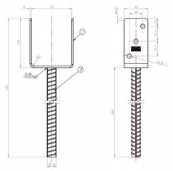 Kolonos pagrindas cinkuotas inkaras 101x624x124mm kaina ir informacija | Tvoros ir jų priedai | pigu.lt