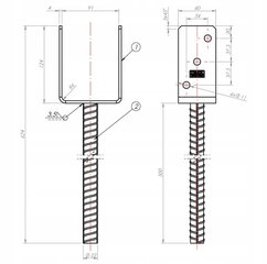 Kolonos pagrindas Inkarinis varžtas cinkuotas 91x624x124mm kaina ir informacija | Tvoros ir jų priedai | pigu.lt