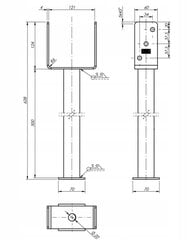 Kolonos pagrindas Inkarinis varžtas cinkuotas 121x624x124mm kaina ir informacija | Tvoros ir jų priedai | pigu.lt