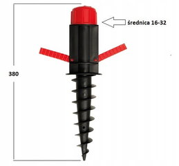 Tvirtas įsukamas skėčio pagrindas 16-32x380 mm цена и информация | Заборы и принадлежности к ним | pigu.lt