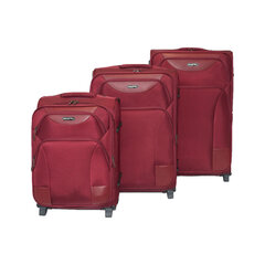 Alezar Grand Premium bagažo krepšys raudonas 3 vnt. kaina ir informacija | Lagaminai, kelioniniai krepšiai | pigu.lt
